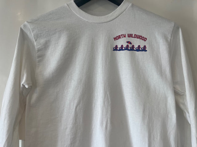North Wildwood Beach Chair Long Sleeve Tee - White