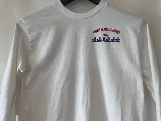 North Wildwood Beach Chair Long Sleeve Tee - White